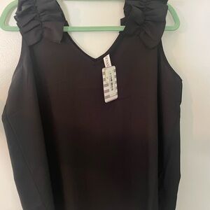 Black Sleeveless Top with Bow Accents. Shirt does not run true to size*,runs sm